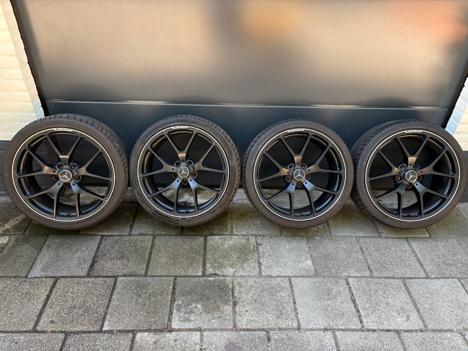 Originele 19 inch Mercedes C63 AMG 507 Edition breedset W204, Gebruikt, 255 mm, Banden en Velgen, Personenwagen