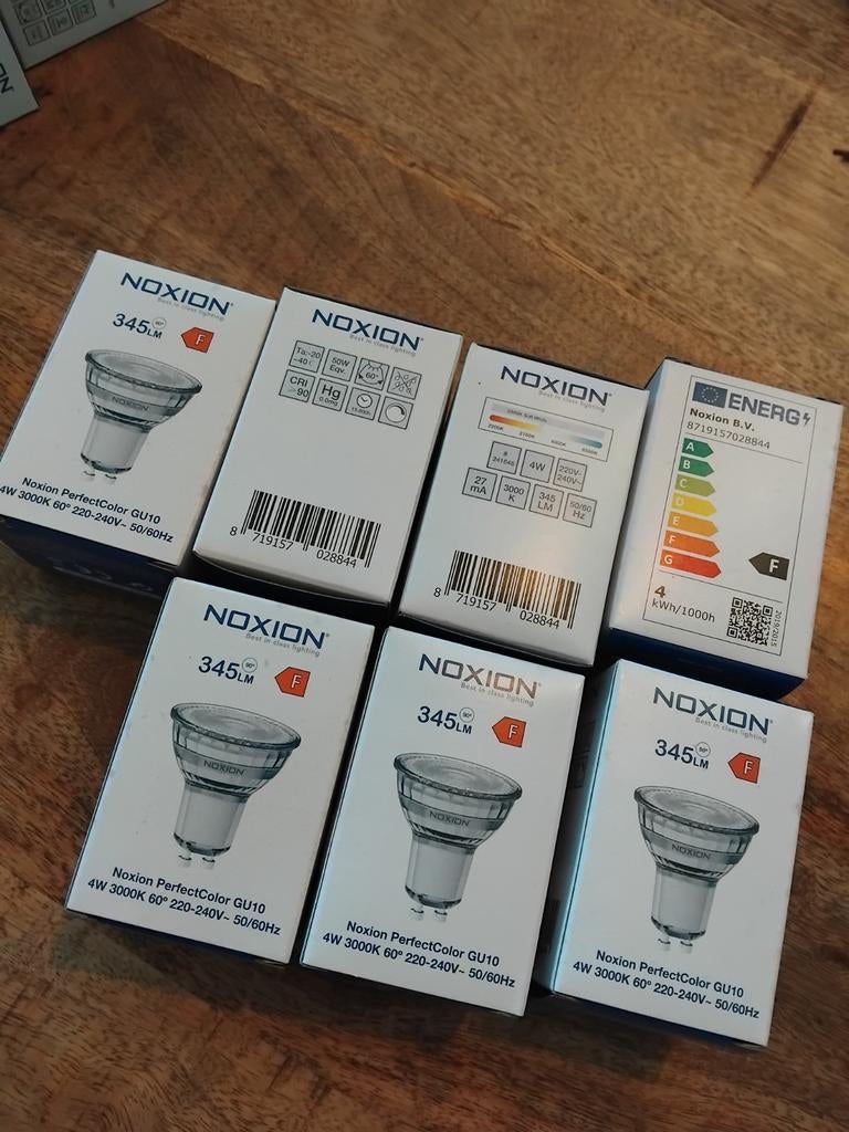 7 Noxion PerfectColor GU10 LED spots - Nieuw in verpakking, Nieuw, Ophalen of Verzenden, Glas, Led