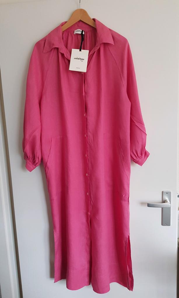 Ottod'Ame oud roze linnen jurk maat 34/ L NIEUW, Nieuw, Ophalen of Verzenden, Maat 34 (XS) of kleiner, Onder de knie
