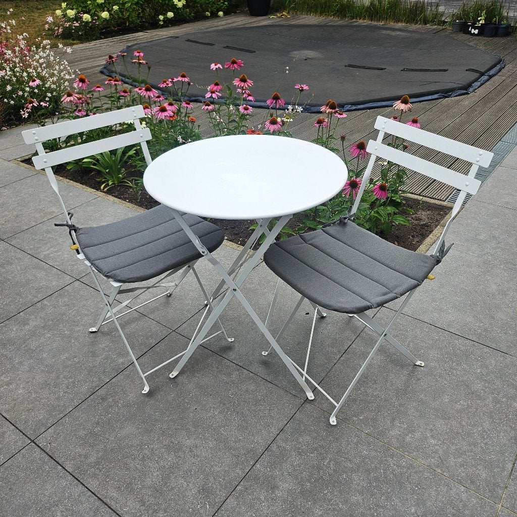 Wit Bistro-setje, Overige materialen, Zo goed als nieuw, Tuinset, Eettafel