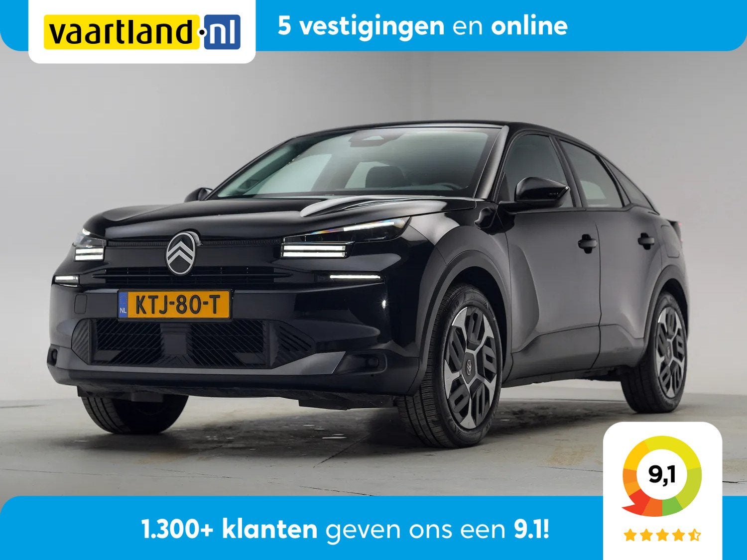 Citroën Ë-C4 You 50kWh 3-fase [ LED Navi Camera Climate ], Auto's, 0 cilinders, Gebruikt, 1546 kg, Zwart