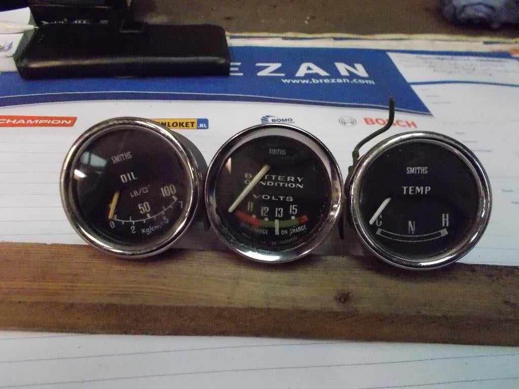 3 SMITH DASHBOARD METERS, Auto-onderdelen, Dashboard en Schakelaars, Ophalen of Verzenden, Gebruikt