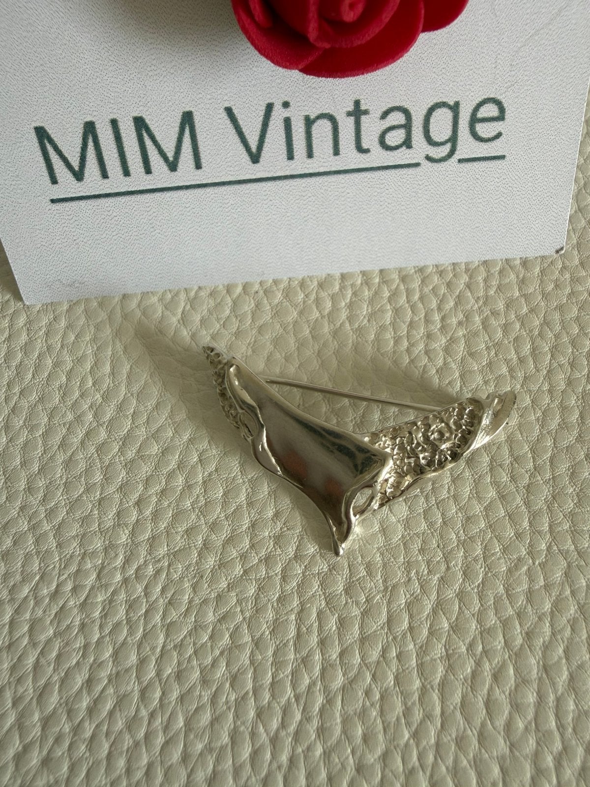 H261/Zilveren ASTRI HOLTHE Brutalist Broche Noorwegen, 4 tot 7 cm, Gebruikt, Verzenden, X