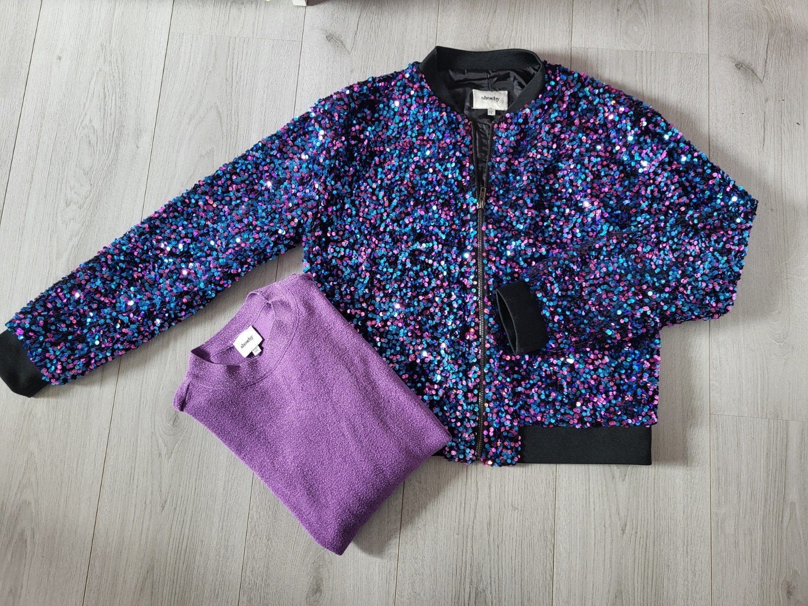 Shoeby glitter jasje en longsleeve maat 170 176, Meisje, Ophalen of Verzenden, Zo goed als nieuw, Shirt of Longsleeve