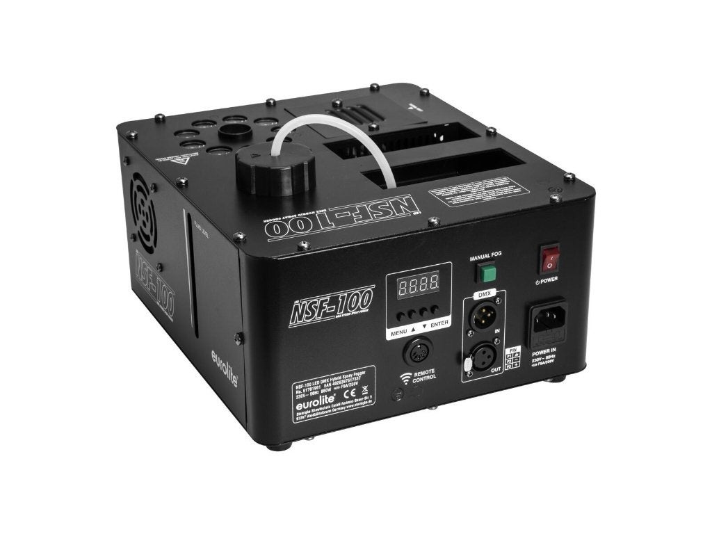 EUROLITE NSF-100 LED DMX Hybrid Spray Fogger, Geluidgestuurd, Nieuw, Ophalen of Verzenden, .