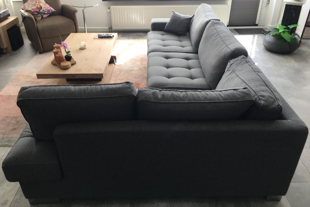 Grote Mooie Goossens Hoekbank, Ophalen, 250 tot 300 cm, Hoekbank, Zo goed als nieuw
