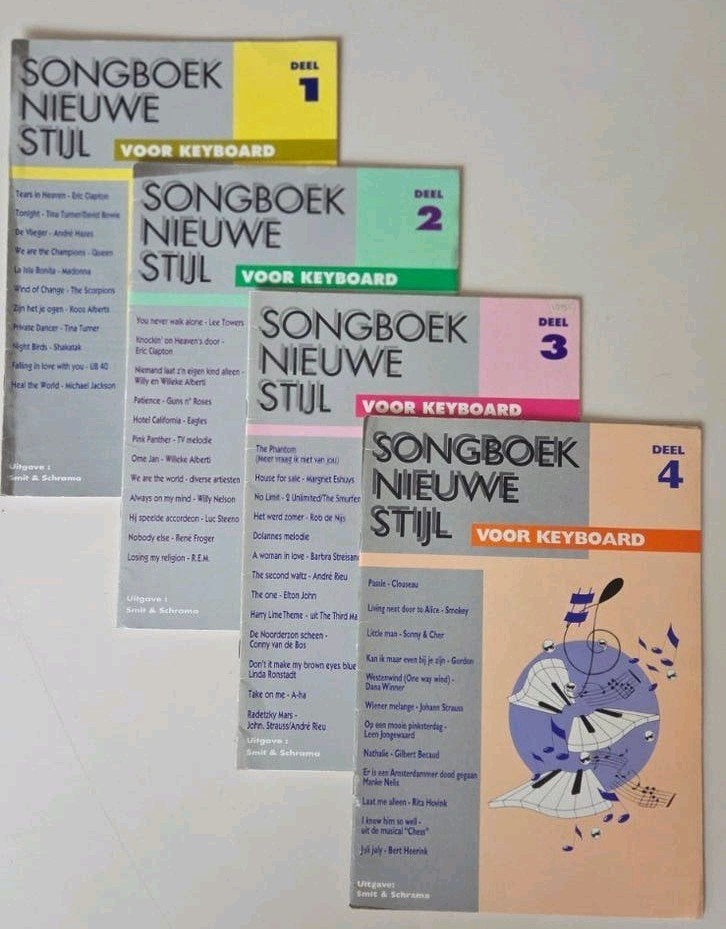 Songboek Nieuwe Stijl voor Keyboard - Deel 1 t/m 4, Muziek en Instrumenten, Gebruikt, Les of Cursus, Ophalen of Verzenden, Keyboard