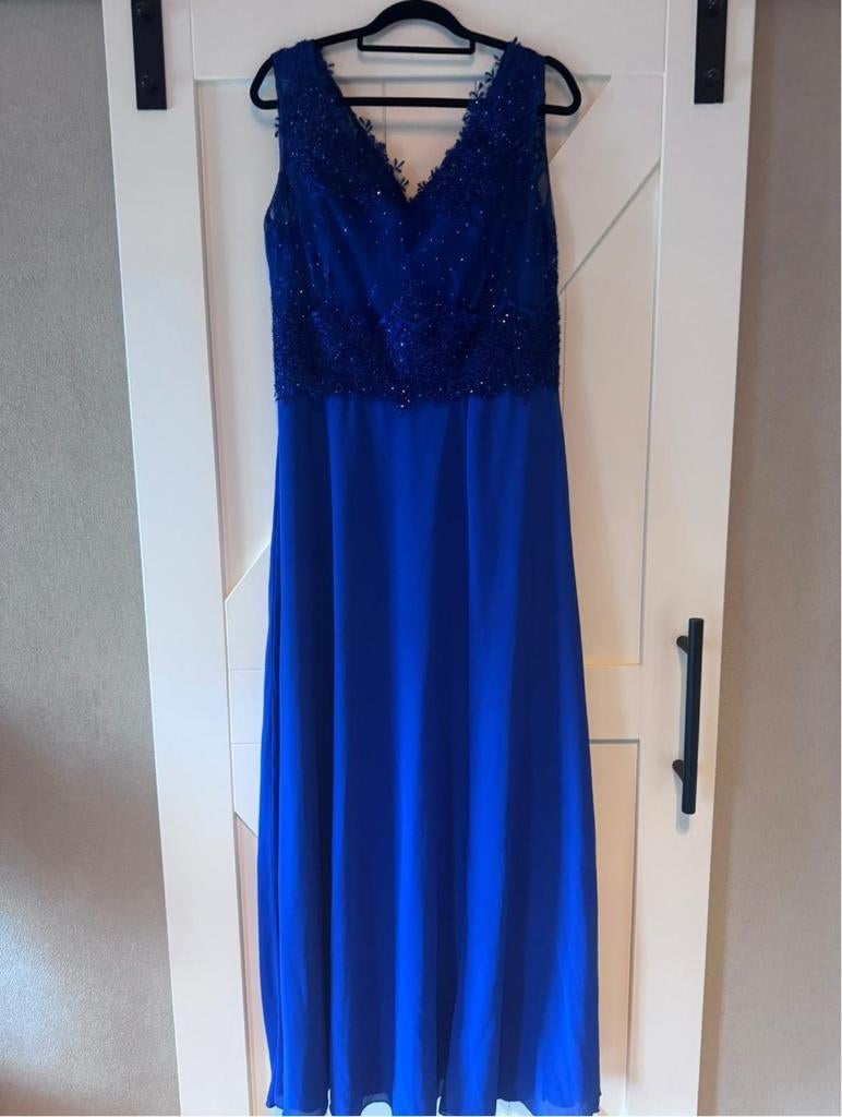 Nieuwe galajurk Koningsblauw maat 44, Galajurk, Blauw, Nieuw, Ophalen of Verzenden
