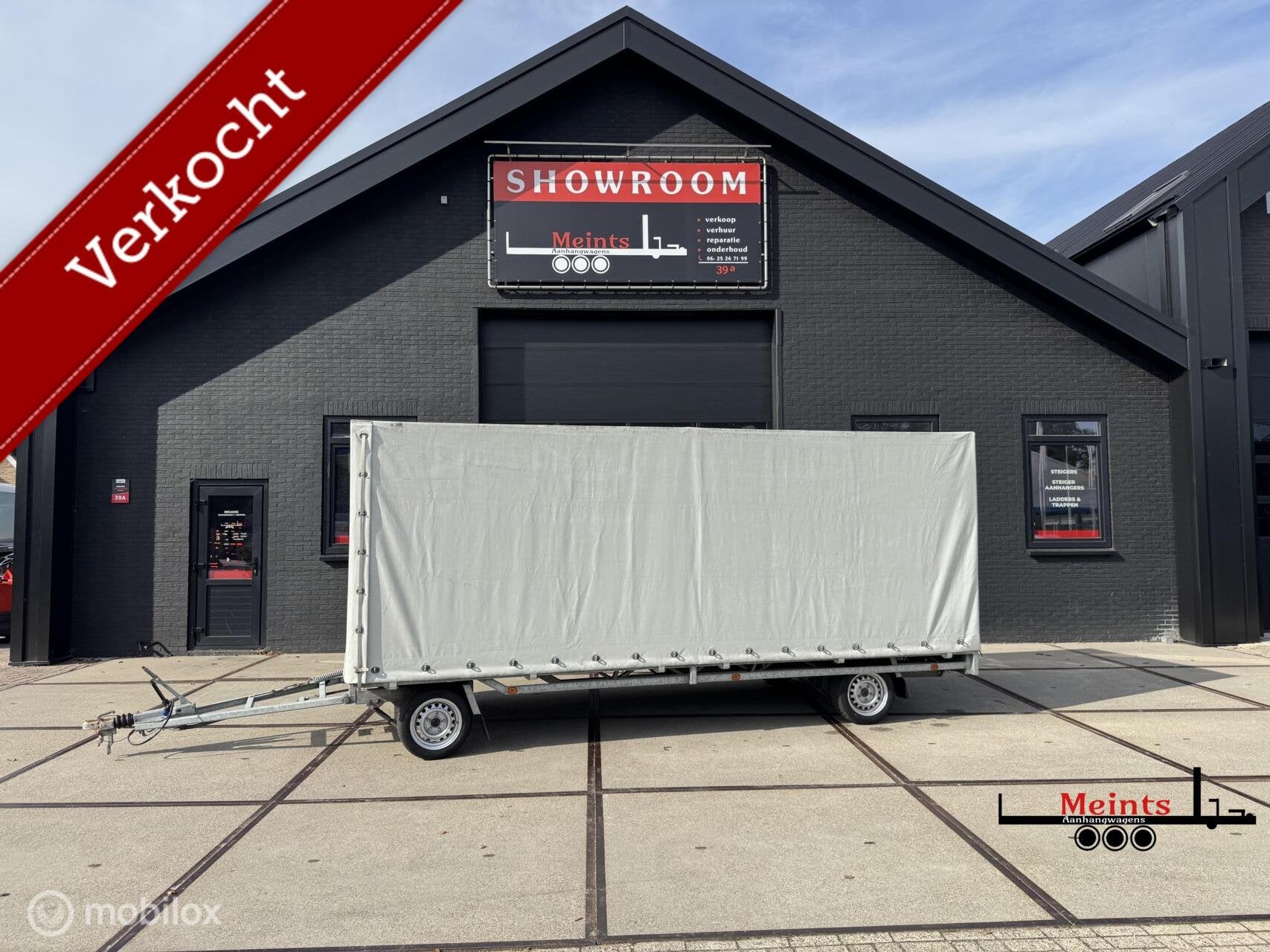 Hulco schamel aanhangwagen 500x200x180 Huif 3000KG Rijplaten, Gebruikt