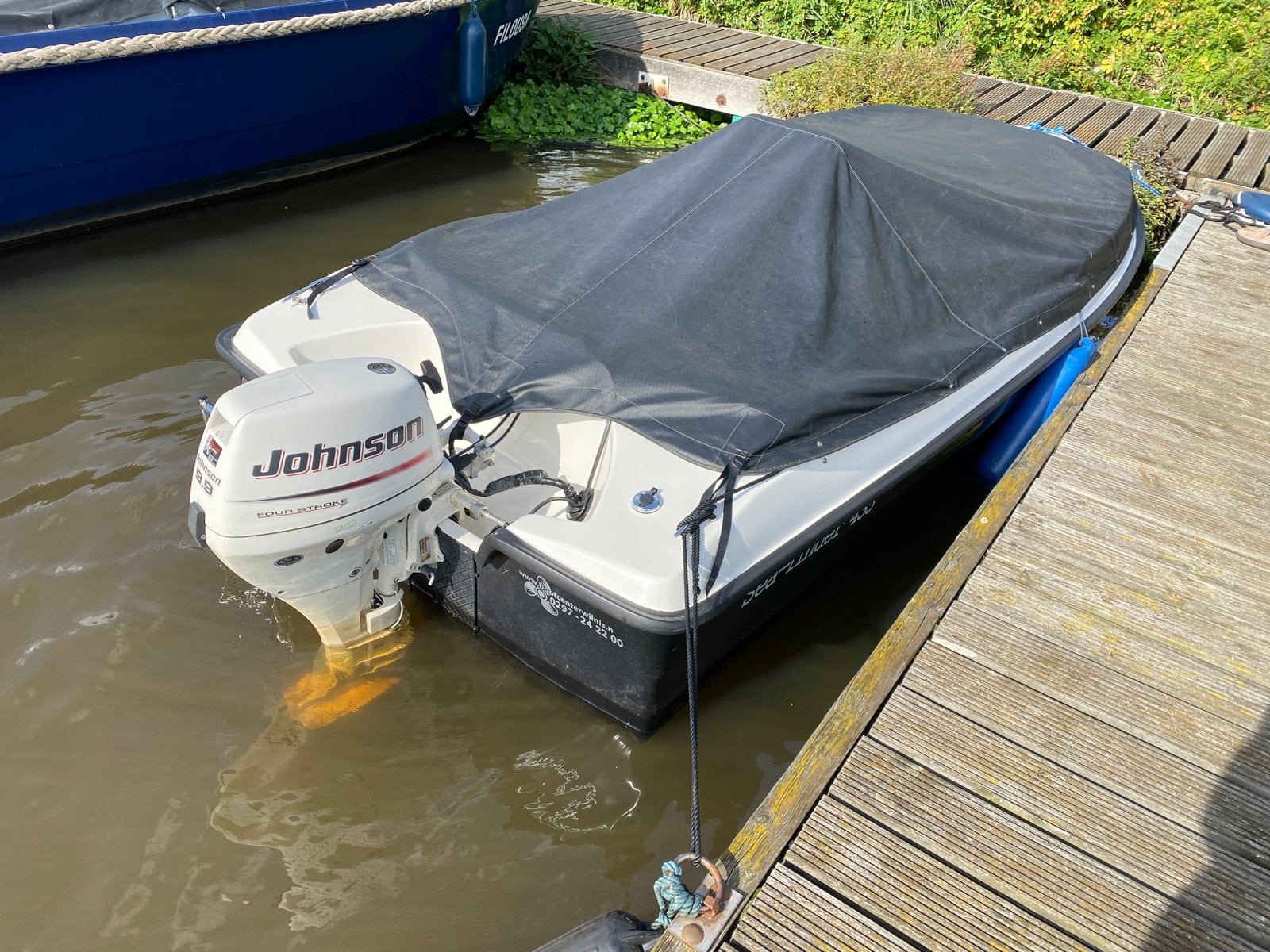Seafinder 435 sloep met Johnson 9,9 pk en Pega trailer, Watersport en Boten, Sloepen, Overige typen, 4 m, 10 pk, Ophalen of Verzenden