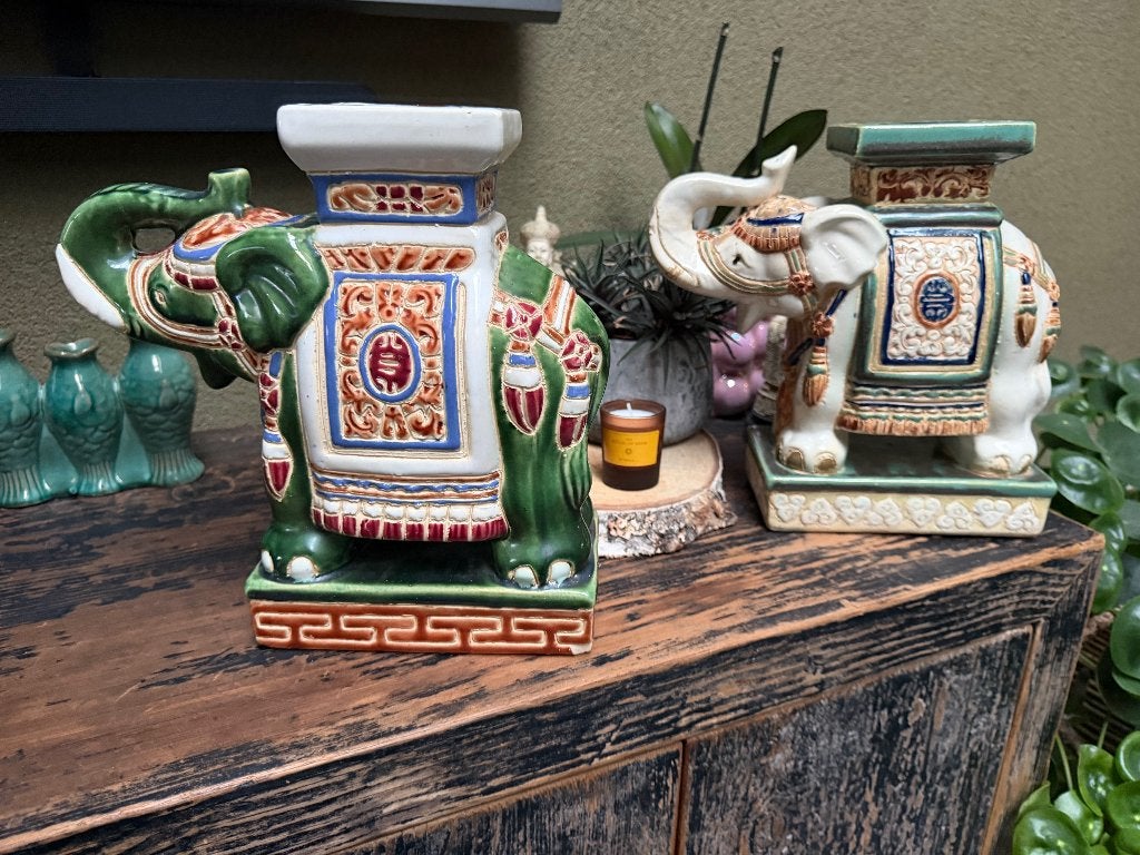 Olifant chinees porselein chinese vintage beeld Leuke, Ophalen of Verzenden, Zo goed als nieuw, Dier