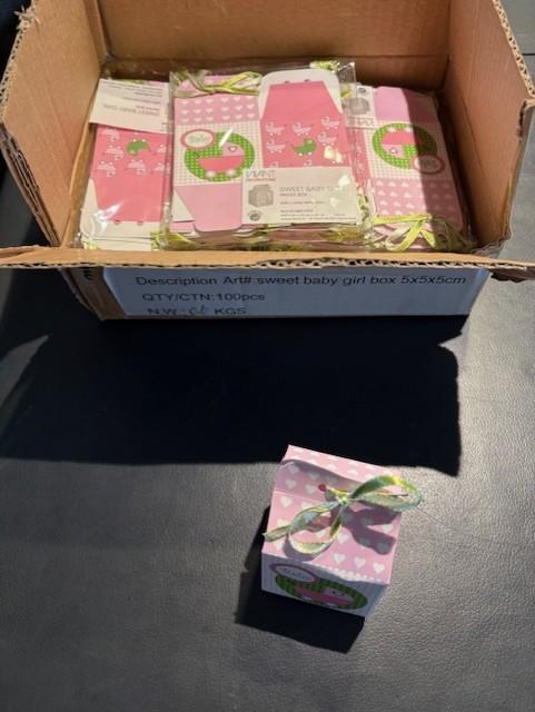 uitdeel bedankjes doosje meisje met lint 100 stuks, Ophalen of Verzenden, Nieuw