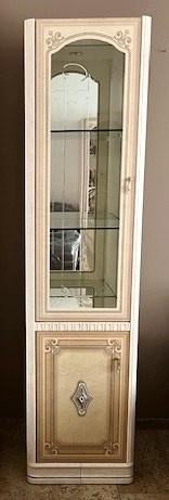 Vitrinekast Italiaans hoogglans 205 cm hoog en 51 cm breed, Ophalen, Met deur(en), 200 cm of meer, 50 tot 100 cm