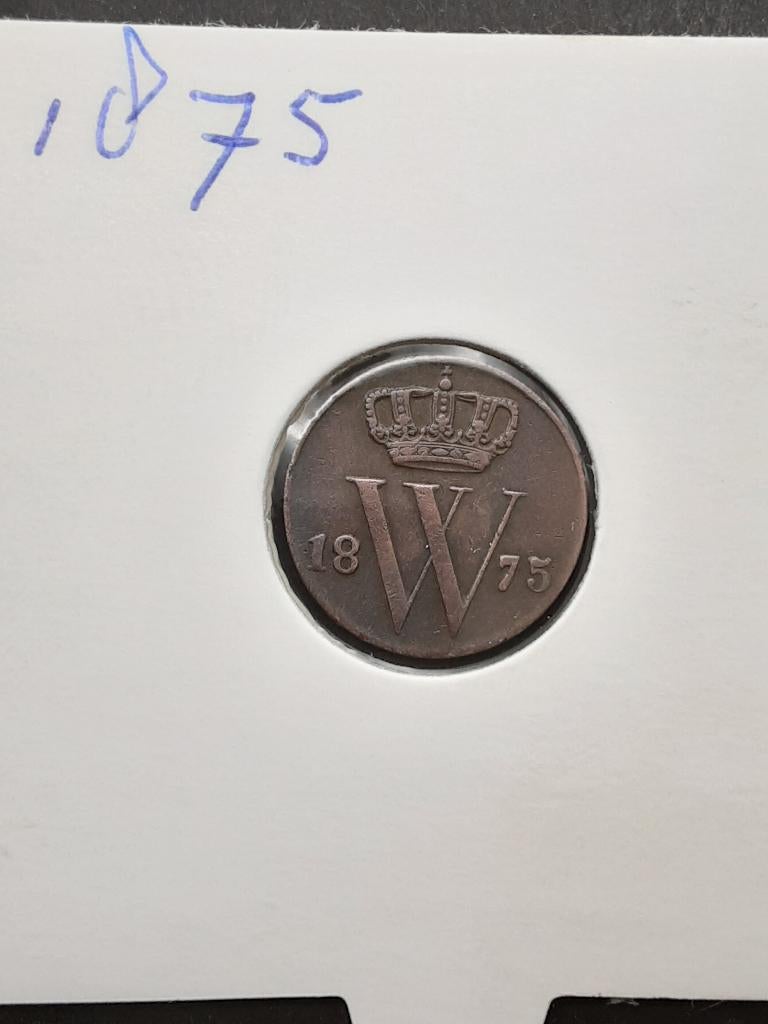 1/2 cent 1875 Koning Willem III, Ophalen of Verzenden, Koning Willem III, Overige waardes, Losse munt