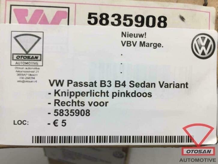 vw passat 1999 knipperlicht nieuw! rechts voor 5835908, Volkswagen, Volkswagen AG, Nieuw, Berliner Ring 2
38440  Wolfsburg, DE