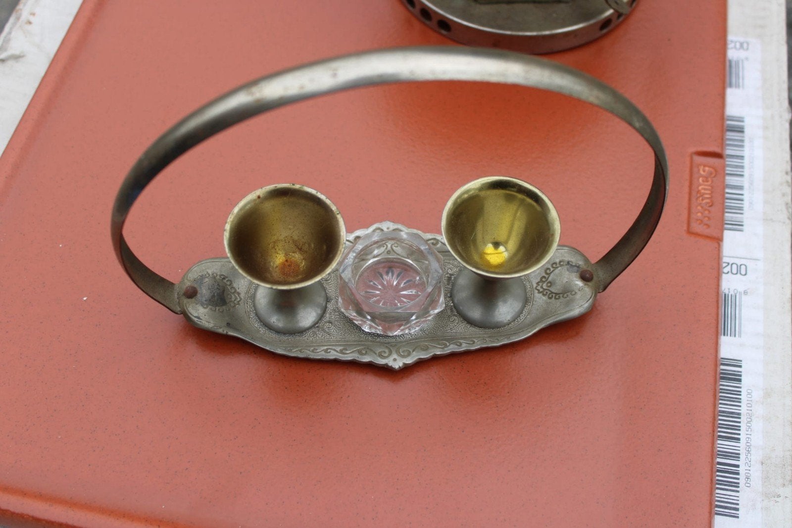 Antieke eierdopjeshouder., Ophalen of Verzenden