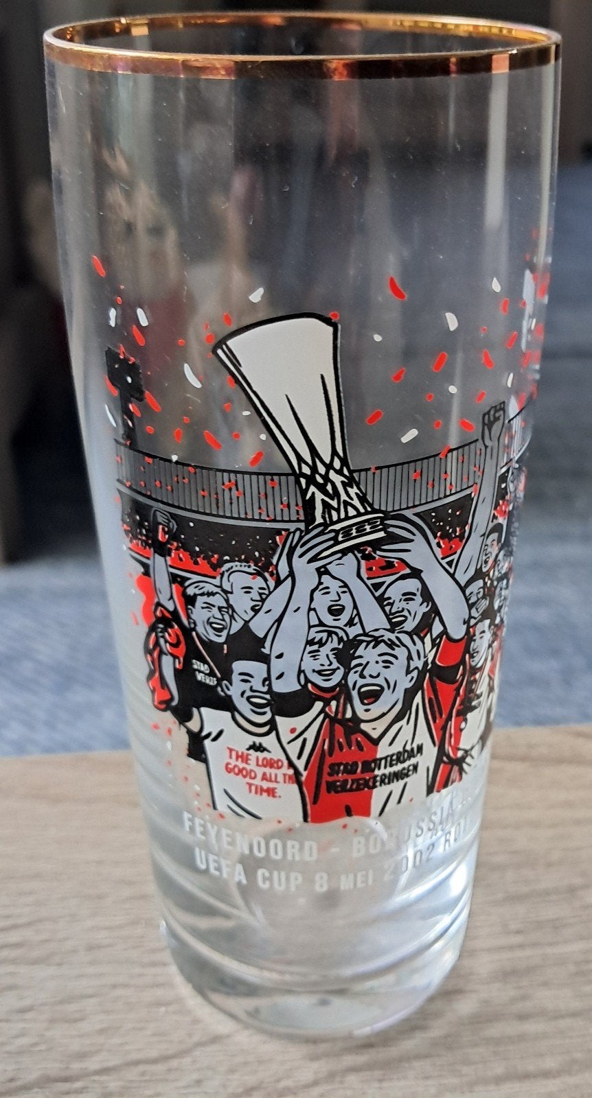 Feyenoord Glas finale uefa cup 2002 tegen borussia dortmund, Ophalen of Verzenden, Zo goed als nieuw, Feyenoord, Overige typen