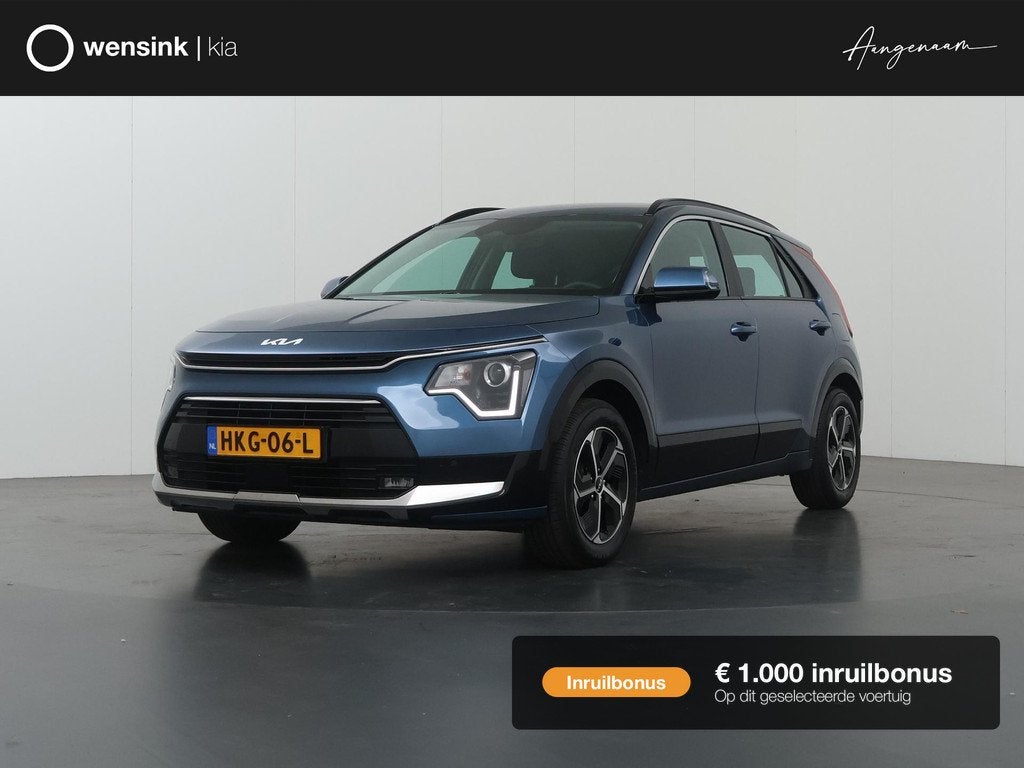 Kia Niro 1.6 GDi Hybrid DynamicLine | Navigatie | DAB | Came, Auto's, Kia, 1374 kg, 137 pk, Gebruikt, Blauw