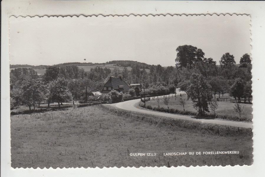Gulpen, Landschap bij Forellenkwekerij, Ophalen of Verzenden, 1960 tot 1980, Ongelopen, Limburg