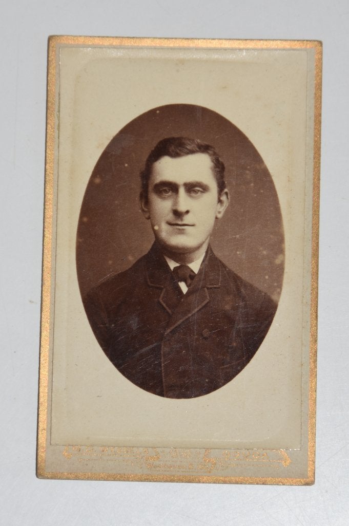 Antieke foto CDV man 1895 Wesfels Gouda, Verzenden, Voor 1940, Gebruikt, Overige onderwerpen