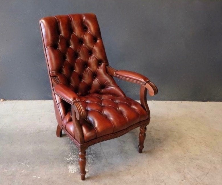 ergonomische Engelse Chesterfield fauteuil, Huis en Inrichting, Fauteuils, Ophalen, Chesterfield Engels klassiek landelijk industrieel