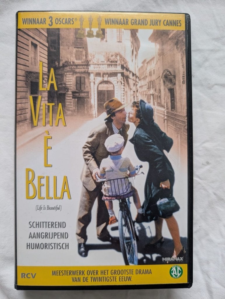 La Vita è Bella (Life Is Beautiful) VHS, Nederlands ondertiteld, Gebruikt, Drama, Ophalen of Verzenden