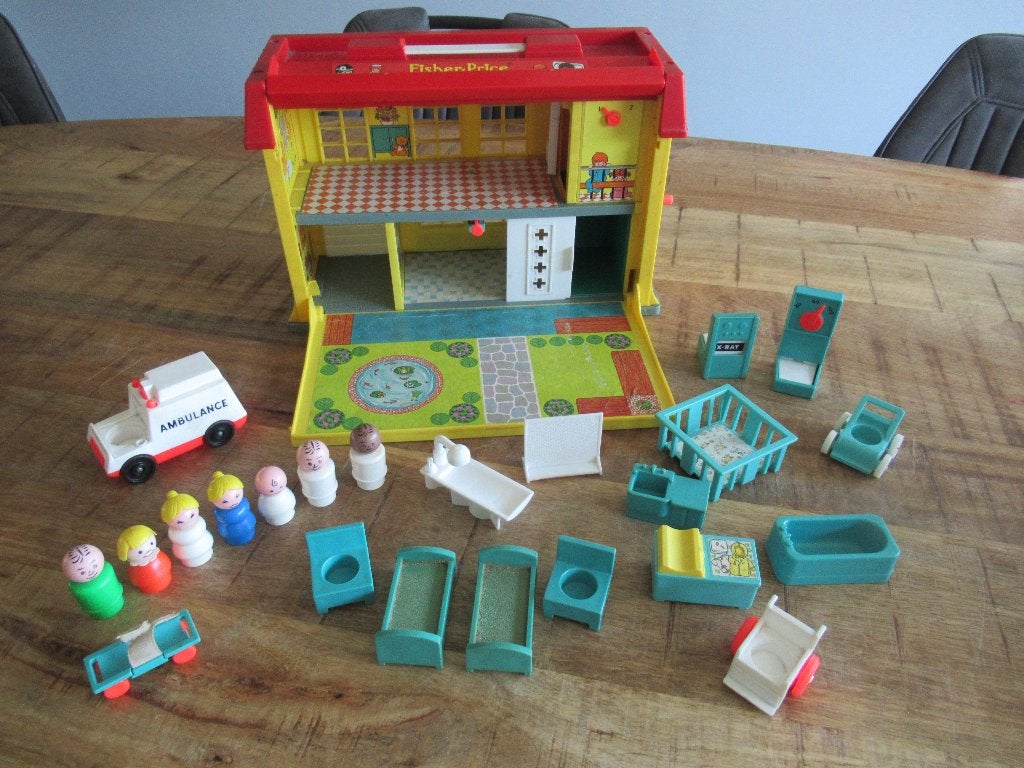 VINTAGE Fisher Price CHILDREN'S HOSPITAL Ziekenhuis 931 1976, Ophalen, Gebruikt, Speelset