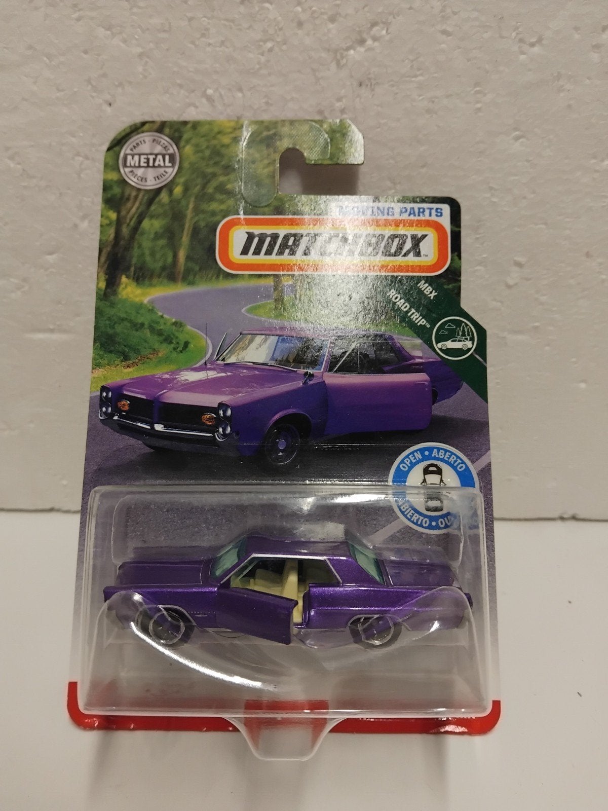 Matchbox Moving parts Pontiac Grand Prix 1964 blister 3INCH, Ophalen of Verzenden, Zo goed als nieuw, Auto