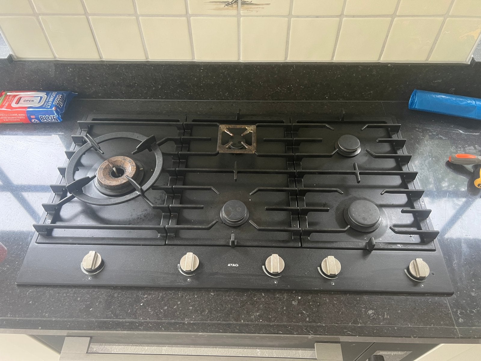 ATAG Gasfornuis met Oven en Inbouw Afzuigkap 90 cm, Gebruikt, 60 cm of meer, Ophalen of Verzenden, Inbouw
