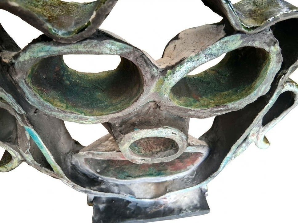 Expressionistisch clowns hoofd sculptuur jaren 50, Antiek en Kunst, Ophalen of Verzenden