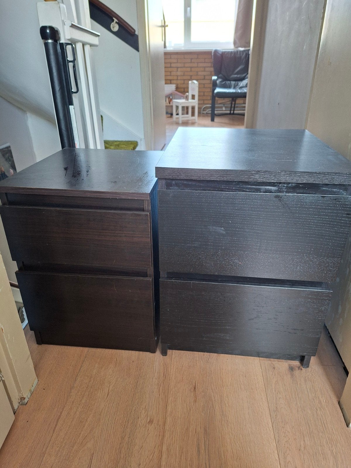 2 nachtkastjes, Huis en Inrichting, Slaapkamer | Nachtkastjes, Ophalen, Gebruikt