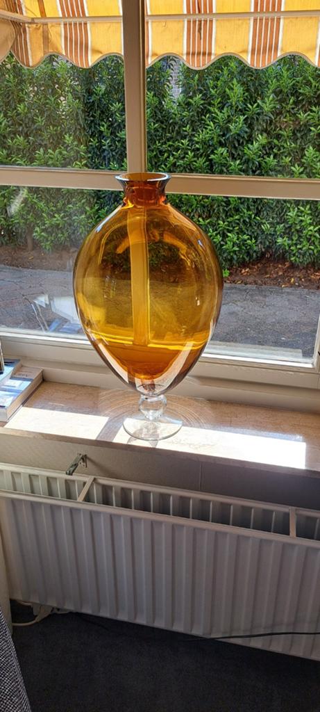Grote glazen vaas met kleurschakeringen, 63cm hoog, Ophalen, Overige kleuren, Glas