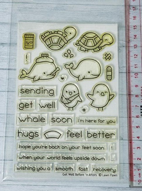 Lawn Fawn - Get Well Before 'n Afters, Ophalen of Verzenden, Gebruikt, Clearstamp