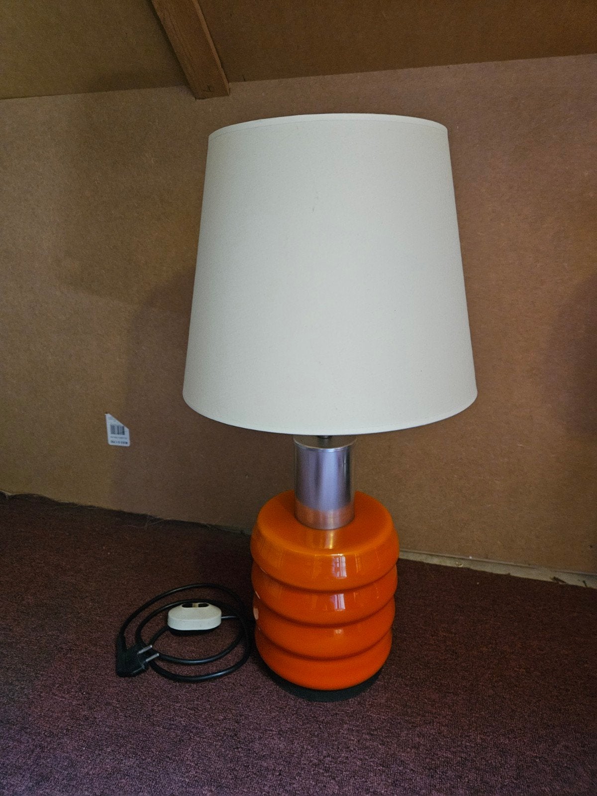 Vintage Space Age Tafellampvoet - Oranje Design, Antiek en Kunst, Antiek | Lampen, Ophalen of Verzenden