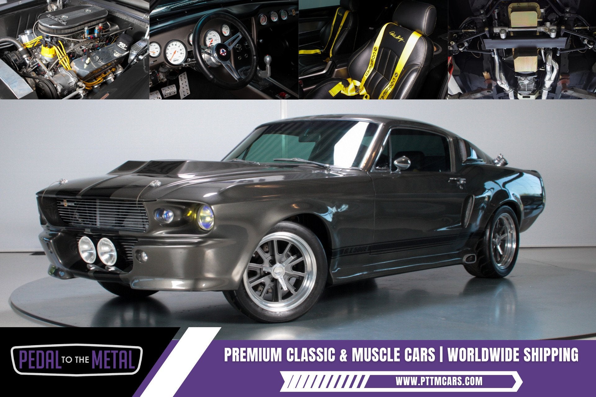 1967 Ford Mustang "Eleanor" GT500E | 850hp | Nitrous, Auto's, Lederen bekleding, Achterwielaandrijving, Zwart, Overige carrosserieën