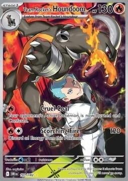 Team rocket's HOUNDOOM 191/182 - DESTINED RIVALS, Ophalen of Verzenden, Nieuw, Losse kaart, Foil