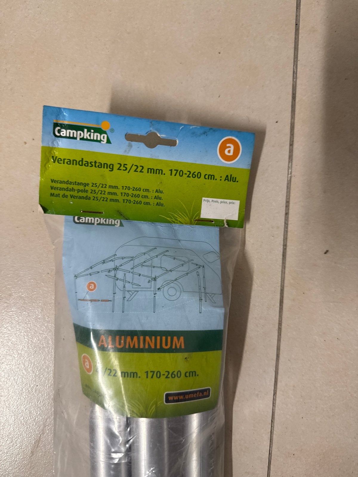 Nieuwe Campking Verandastang 170-260 cm voor voortent, Caravans en Kamperen, Kampeeraccessoires, Ophalen, Nieuw