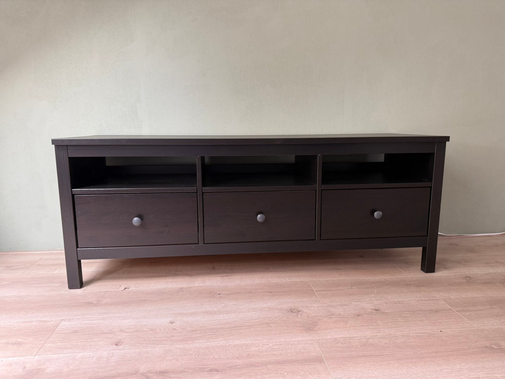 Zwart bruin tv meubel, Ophalen, 100 tot 150 cm, Zo goed als nieuw, Minder dan 100 cm