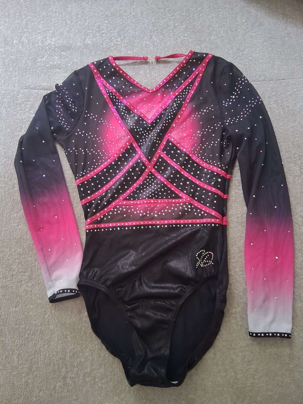 Sparkle and Dream Turnpakje - Zwart/Roze met Strass, Sport en Fitness, Gebruikt, Meerkleurig, Ophalen of Verzenden, Turnpak(je)