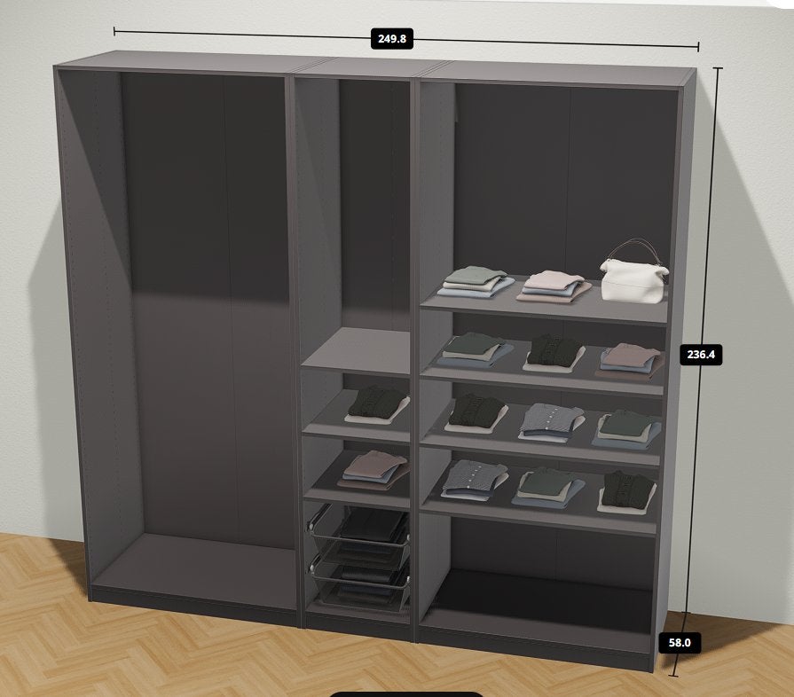 IKEA Pax Kast met diverse indelingselementen, Ophalen, Gebruikt, 200 cm of meer, Met lade(s)