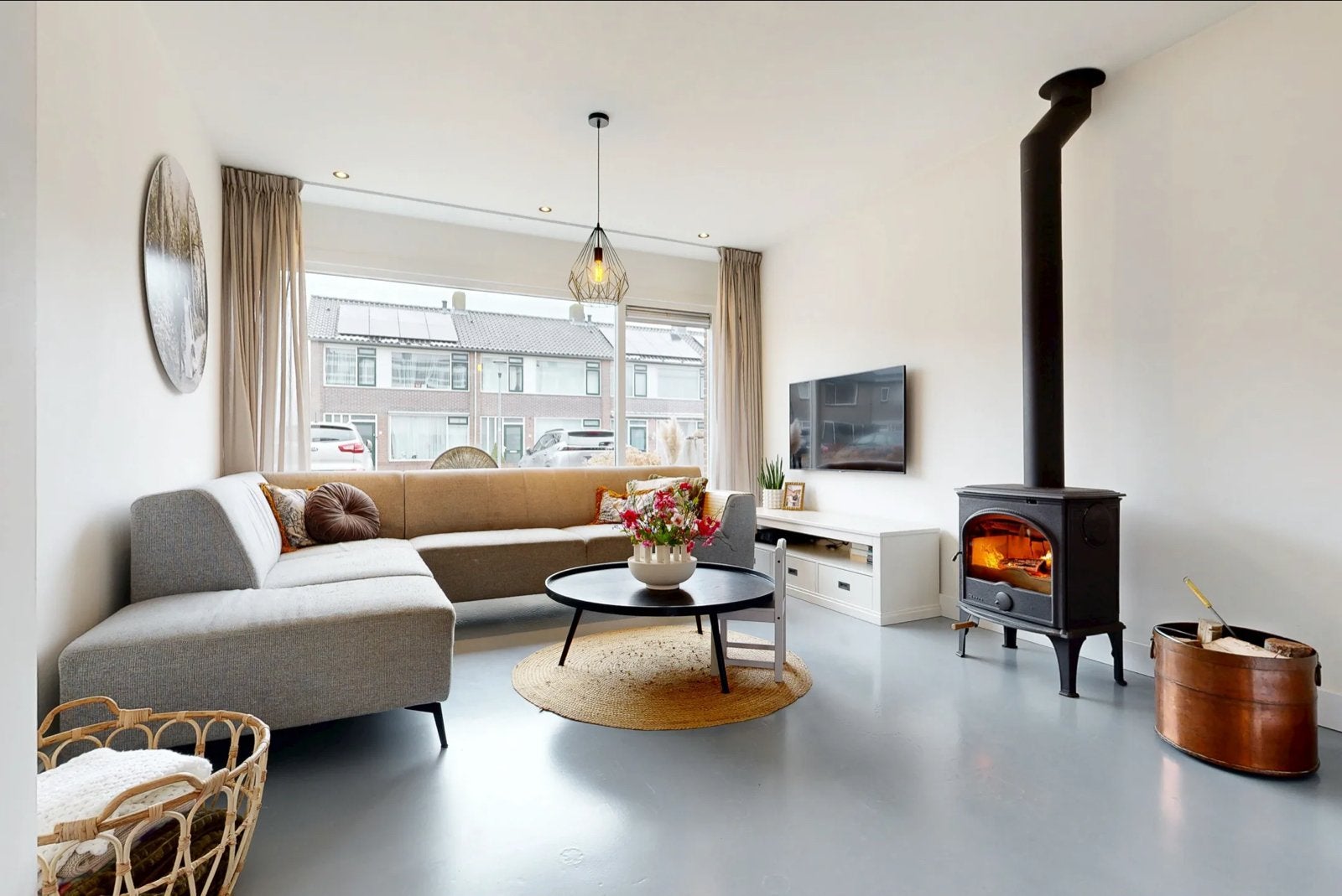 Moderne salontafel, Huis en Inrichting, Ophalen, Rond, 50 tot 100 cm, Zo goed als nieuw