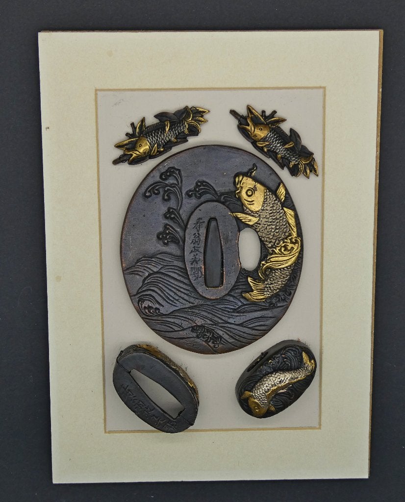 japanse tsuba fuchi kashira set, Ophalen of Verzenden
