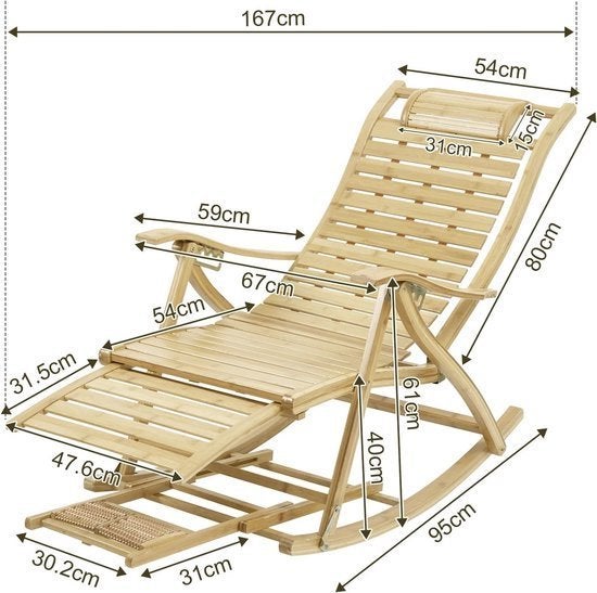 Bamboe Schommelstoel – Tuinstoel – Balkonstoel – Relaxstoel, Corvance B.V., Verzenden, Nieuw, Corvancebol@gmail.com