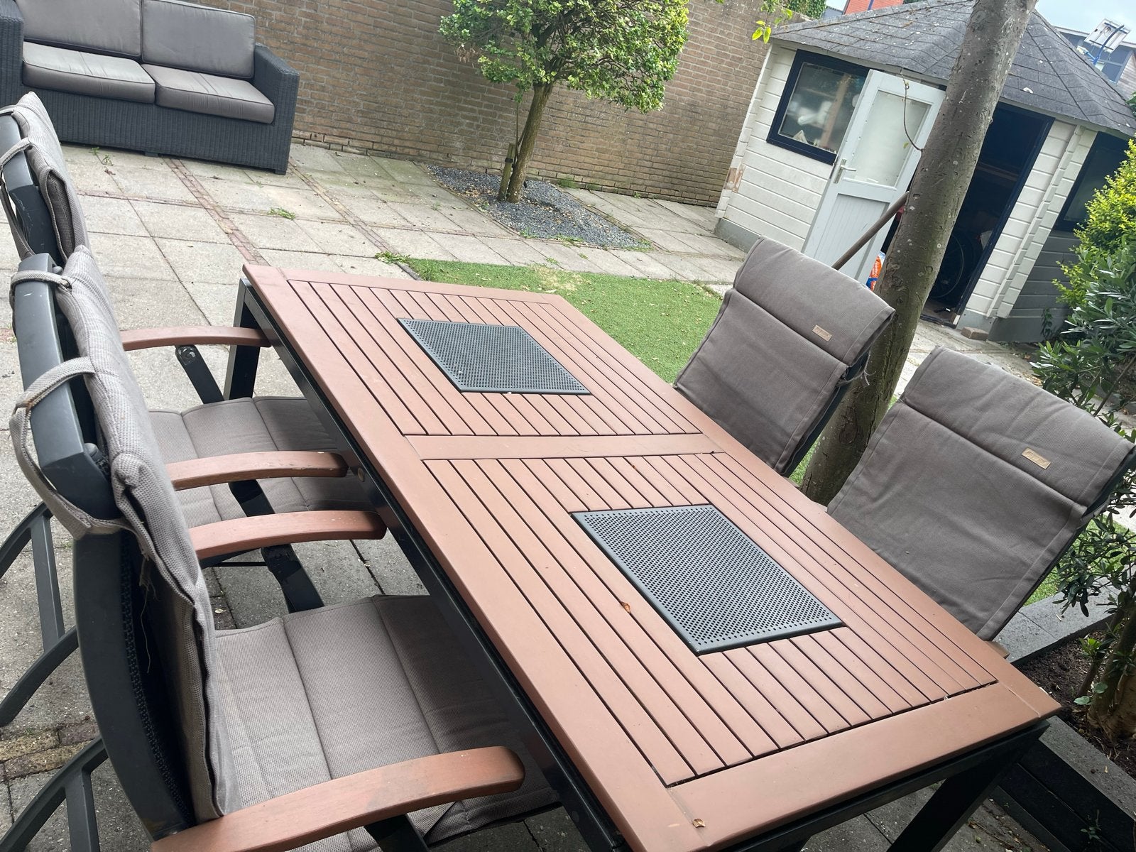 Hartman Da Vinci Tuinset - 4 personen met kussen, Ophalen, Gebruikt, Eettafel, Tuinset