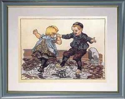 Borduurpakket Ot en Sien in de plas 19004, Hobby en Vrije tijd, Geen, Geen, Nieuw, Ophalen of Verzenden