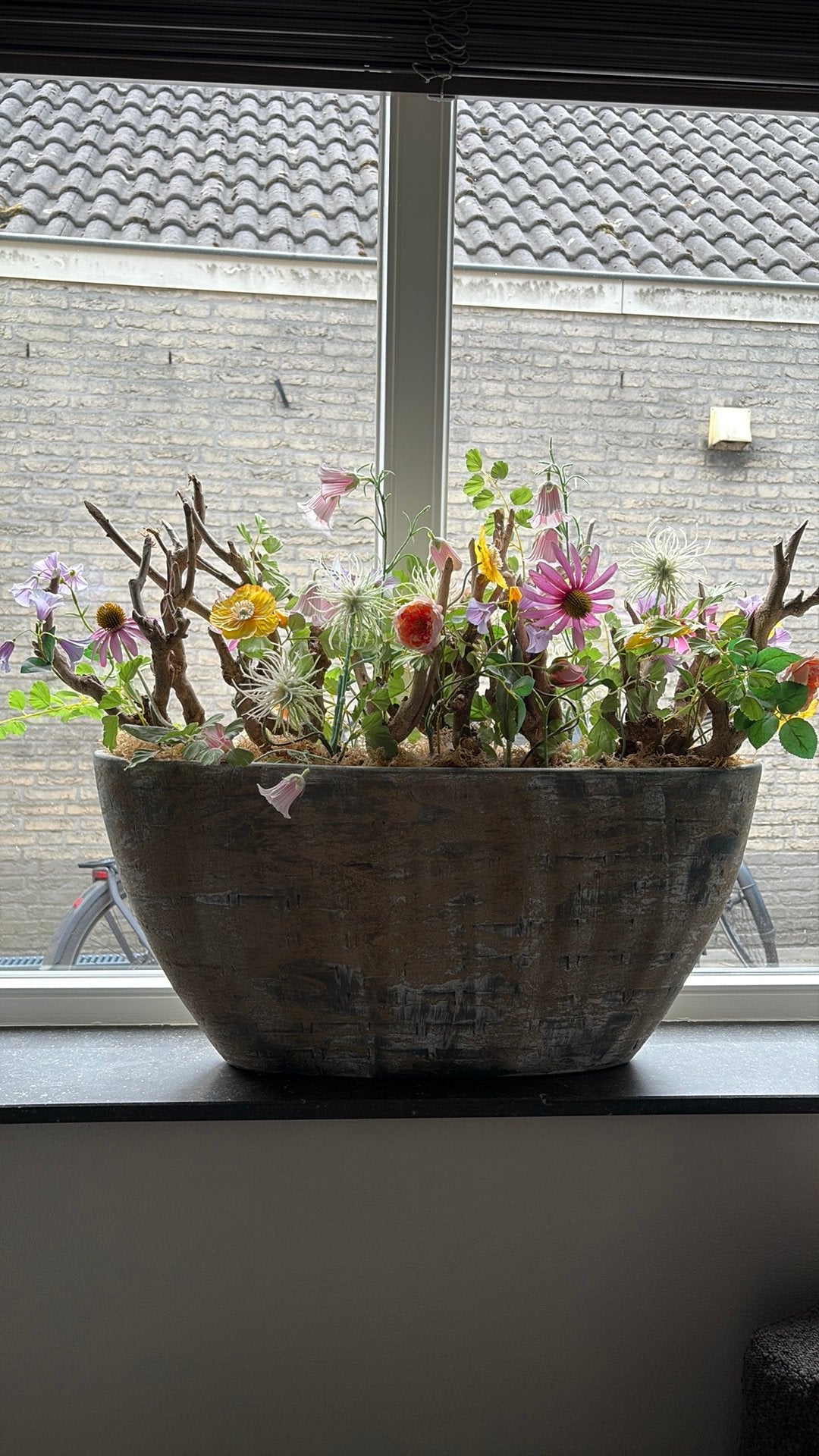 Grote gevulde vaas, Ophalen, Zo goed als nieuw, Rond, Minder dan 30 cm