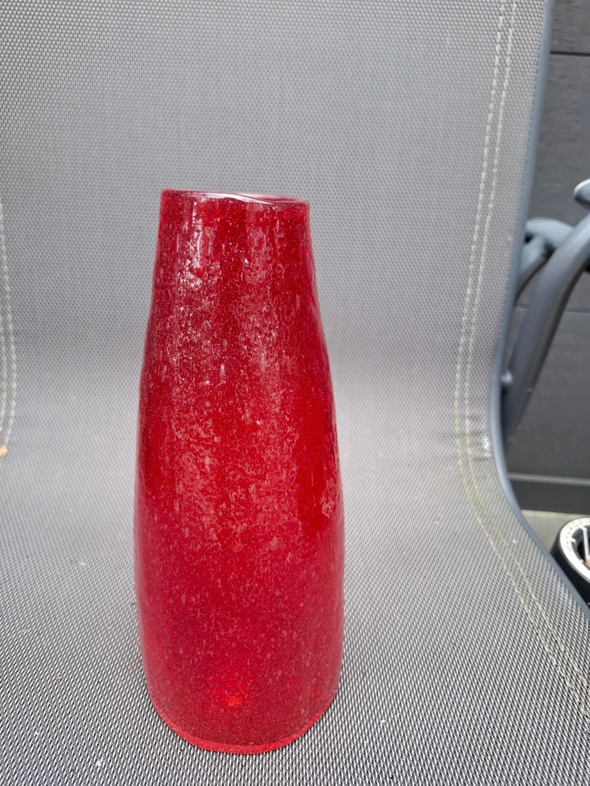 Rode glazen vaas, 25 cm hoog, Antiek en Kunst, Ophalen