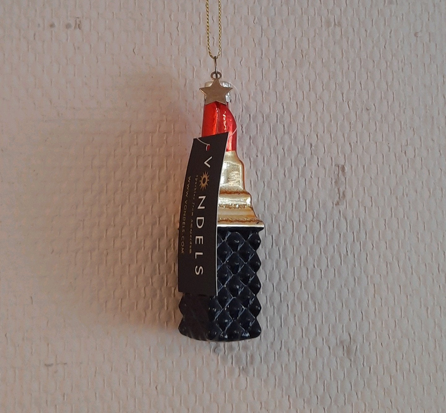 vondels lipstick kerstbal  11x2.5 cm, Diversen, Ophalen of Verzenden, Nieuw