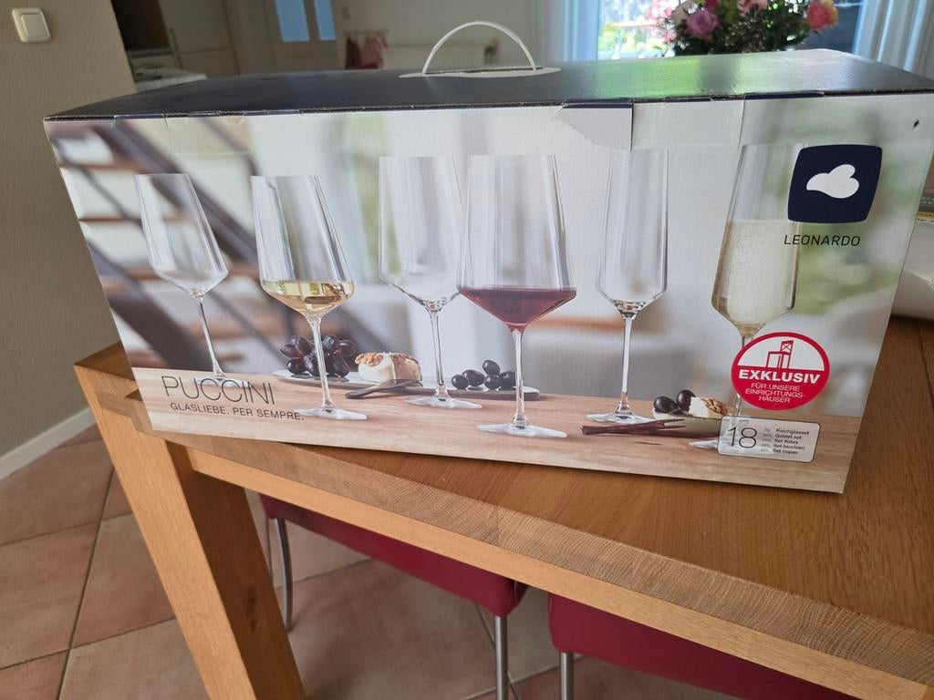 Leonardo Puccini wijnglazen set - Nieuw in doos, Nieuw, Ophalen of Verzenden, Overige merken, Glas