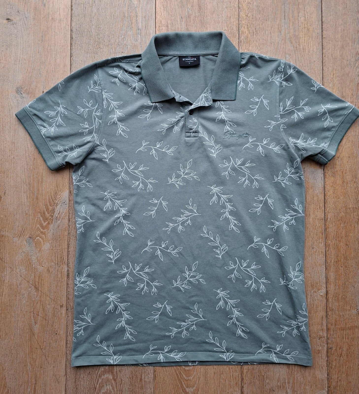 Stangata L'Essenziale Polo Shirt - Maat Large - Groen, Kleding | Heren, Polo's, Maat 52/54 (L), Stangata, Ophalen of Verzenden